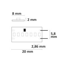 LED CRI927 Linear8 flexibilis szalag, 24V, 22W, IP20, meleg fehér, 350 LED/m