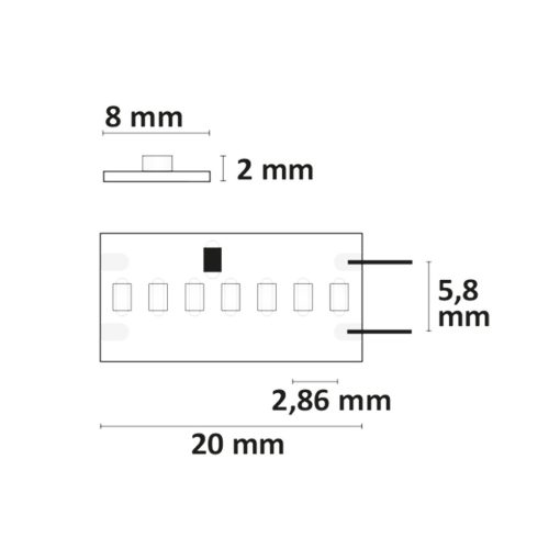 LED CRI927 Linear8 flexibilis szalag, 24V, 22W, IP20, meleg fehér, 350 LED/m