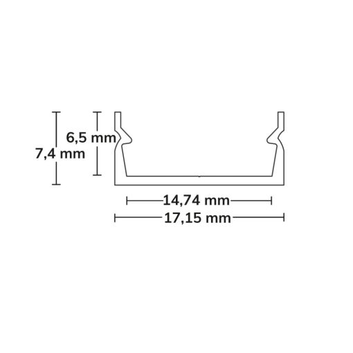 LED konstrukciós profil PURE14 S alumínium eloxált, 200cm