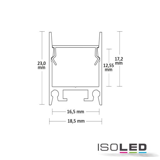 LED-es konstrukciós lámpa profil HIDE SINGLE alumínium eloxált, 200cm