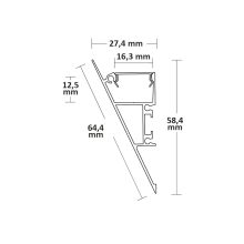 LED-es konstrukciós lámpa profil HIDE TRIANGLE alumínium eloxált, 200cm