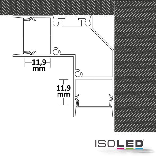 LED sarokprofil HIDE ANGLE eloxált alumínium, 200cm