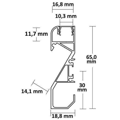 LED szegélyléc profil HIDE BOTTOM fehér RAL 9003