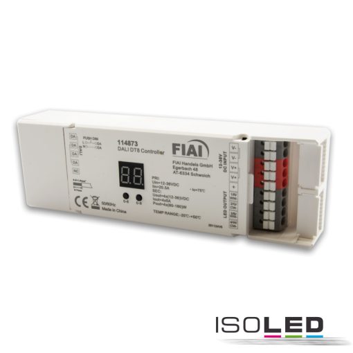 DALI Push-Dim PWM dimmer, DT8 univerzális, 4 csatornás, 12-36 V 4x5A, 48V 4x3A