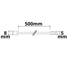 MiniAMP male csatlakozó érintkezokábel csatlakozóhoz (max. 3A) K2-28 2 pólusú IP20 szalag 8mm széles