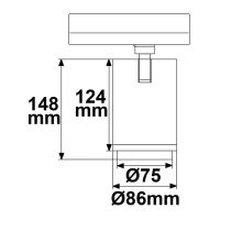 3 fázisú reflektor sínrendszeren fókuszálható, 42W, 20°-70°, fehér matt, 4000K, CRI92