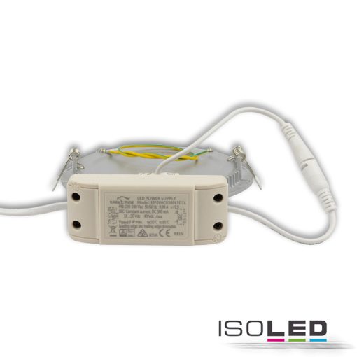 LED mélysugárzó, 9 W, ultra lapos, kerek, ezüst, semleges fehér, dimmelheto