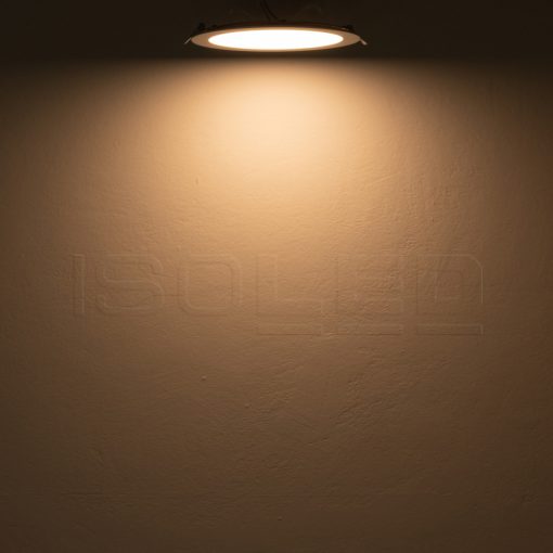 LED mélysugárzó, 18 W, ultra lapos, kerek, ezüst, meleg fehér, dimmelheto