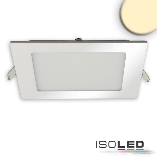 LED mélysugárzó, 15 W, ultra lapos, szögletes, ezüst, meleg fehér, dimmelheto