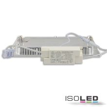 LED mélysugárzó, 15 W, ultra lapos, szögletes, ezüst, meleg fehér, dimmelheto