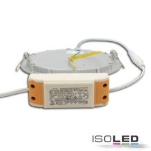 LED mélysugárzó, 12W, kerek, ultra lapos, ezüst, meleg fehér, dimmelheto