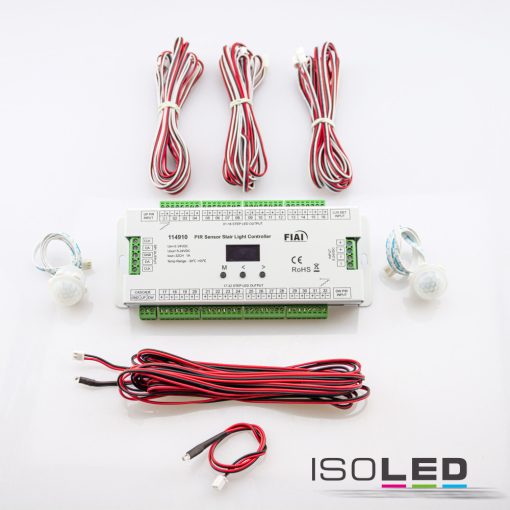 Lépcsoeffektus PWM Dimmer 5-24V DC, 32x1A + SPI kimenet, 2 PIR érzékelo + 2 Push-Tast bemenet