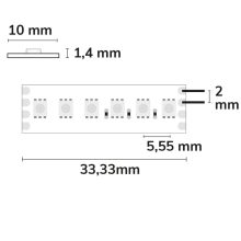 LED RGB Linear10 flexibilis szalag, 24V, 12W, IP20, 180 LED/m