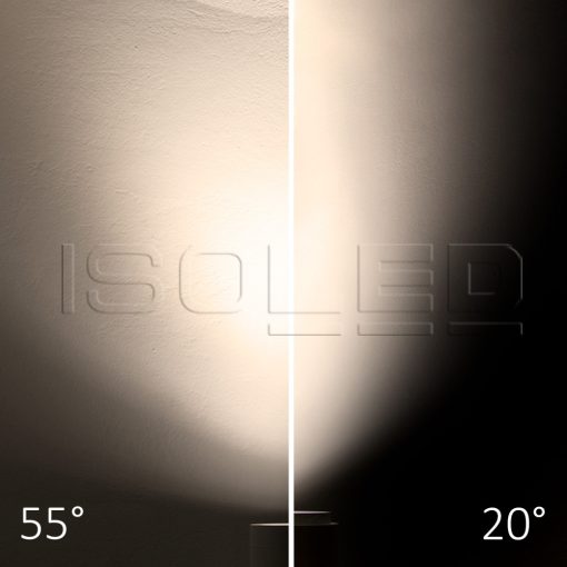 3 fázisú reflektor sínrendszeren fókuszálható, 24W, 20°-55°, fehér matt, 3000K