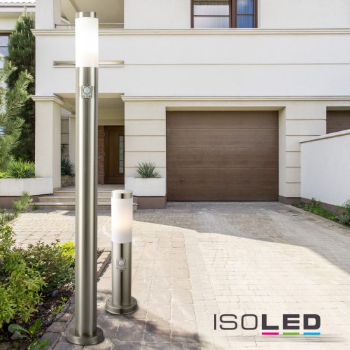 Poller lámpa 450 rozsdamentes acél, IP44, melegfehér, E27 LED izzóval 9W