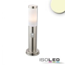 Poller lámpa 450 rozsdamentes acél, IP44, PIR mozgásérzékelo, meleg fehér, E27 LED izzóval 9W 