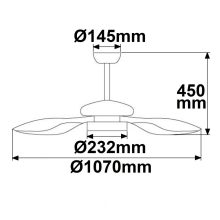 Mennyezeti ventilátor kávé sötét, 3 fokozat, balra-jobbra forgás, idozíto, kapcsoló, távirányító
