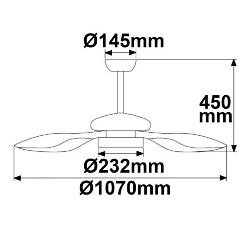 Mennyezeti ventilátor kávé sötét, 3 fokozat, balra-jobbra forgás, idozíto, kapcsoló, távirányító