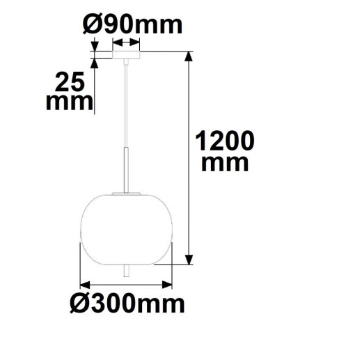 Függesztett lámpa fém fekete, füstölt üveg, 1xE27 foglalat, izzók nélkül