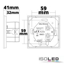 DALI 4 csoport/4 jelenet beépített érintésvezérlésu master dimmer,fehér, 100-240V AC/DALI buszfeszültség