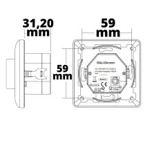 DALI 1 csoportos, beépített forgó mester dimmer, fehér, 100-240V AC / DALI buszfeszültség
