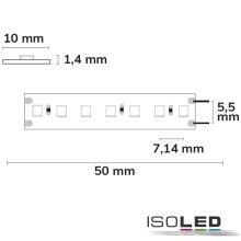 LED CRI Food flexibilis szalag Fish, 24V, 14.4W, IP54 nano bevonat, 140 LED/m
