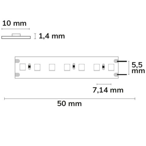 LED CRI Food flexibilis szalag Vegetable, 24V, 14.4W, IP54 Nano bevonat, 130 LED/m