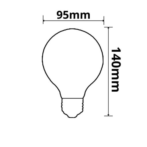 E27 Vintage Line LED kerek izzó 95 borostyán, 4W 2200K