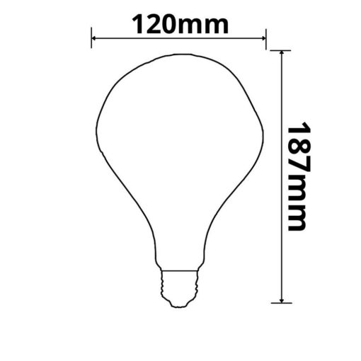 E27 Vintage Line LED kerek izzó A125 szabálytalan, borostyán 4W 2200K