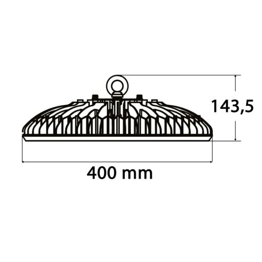 LED csarnoklámpa TOQ 85°C, 120W, 6000K, IP65