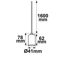 E27 foglalat fekete, fekete kábellel 160cm