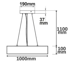 LED függesztett lámpa, D= 100cm, fekete, 160W, ColorSwitch 3000|3500|4000K, dimmelheto