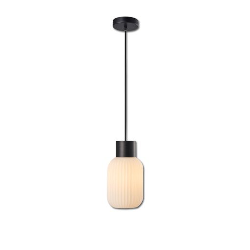 Függesztett lámpa, fehér üveg, keskeny, E27, 50-300cm, izzó nélkül, baldachin nélkül