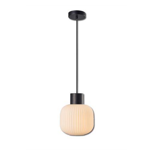 Függesztett lámpa, fehér üveg, kerek, E27, 50-00cm, izzó nélkül, baldachin nélkül