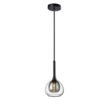 Függesztett lámpa, átlátszó/fekete üveg, E14, 50-300cm, izzó nélkül, baldachin nélkül