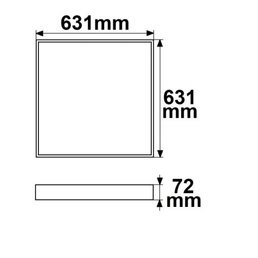 Szerelokeret fehér RAL 9016, mag. 7cm, 625x625 LED panelekhez, dugaszolható gyorsszereléssel