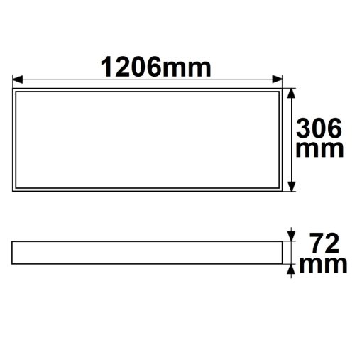 Szerelokeret fehér RAL 9016, mag. 7cm, 1200x300 LED panelekhez, dugaszolható gyorsszereléssel.