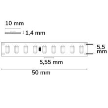 LED HEQ830 flexibilis szalag 200 lumen/W, 24V, 6W, IP20, 3000K, 180 LED/m