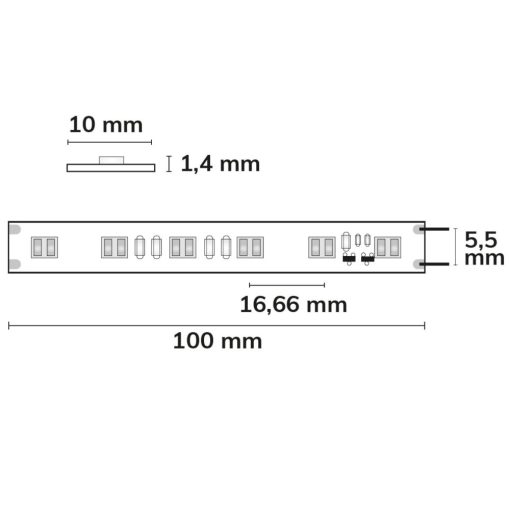 LED CRI90 SUNSET dimm.-melegítheto (PWM-en keresztül) flex. szalag, 24V, 14W, IP20, 1800-3000K