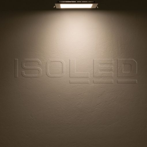 LED mélysugárzó, 9W, szögletes, ultra lapos, vakítás-csökkentett, fehér, melegfehér, dimmel. CRI90