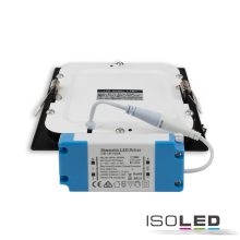 LED mélysugárzó, 15W, szögletes, ultra lapos, vakítás-csökkentett, fekete, melegfehér, dimmel.
