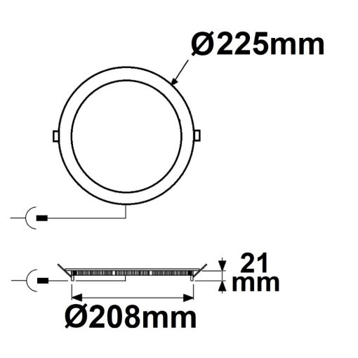 LED mélysugárzó, 18W, kerek, ultra lapos, vakítás-csökkentett, fehér, meleg fehér, dimmel. CRI90