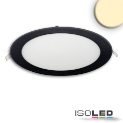   LED mélysugárzó, 18W, kerek, ultra lapos, vakításcsökkentett, fekete, meleg fehér, dimmel. CRI90