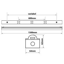 LED sávvilágítás 40W, IP20, színkapcsoló 3000|4000|6000K, fehér, 150cm