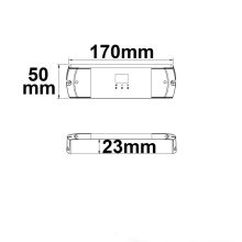 LED vezeték nélküli 4 zónás PWM dimmer, 1-4 csatorna, 12-24V DC, 4x5A