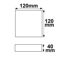 LED mennyezeti lámpa PRO fehér, 8W, szögletes, 120mm, ColorSwitch 2700|3000|4000K, dimmelheto