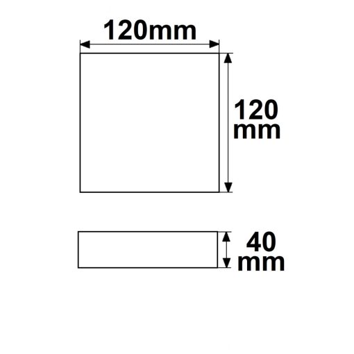 LED mennyezeti lámpa PRO fehér, 8W, szögletes, 120mm, ColorSwitch 2700|3000|4000K, dimmelheto