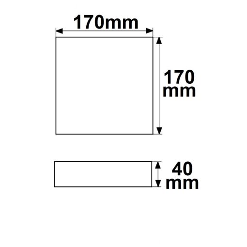 LED mennyezeti lámpa PRO fehér, 15W, szögletes, 170mm, ColorSwitch 2700|3000|4000K, dimmelheto