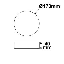 LED mennyezeti lámpa PRO fehér, 15W, kerek, 170mm, ColorSwitch 2700|3000|4000K, dimmelheto