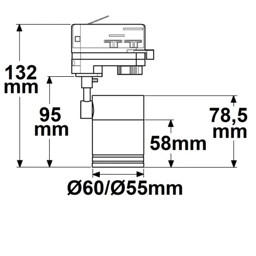3-PH sínadapter GU10 spotokhoz Mini, fehér
